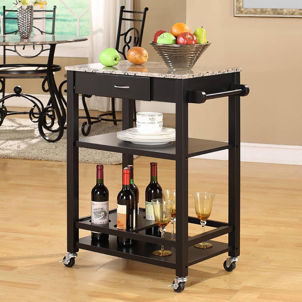 Marbled Kitchen Buffet Serving Cart I297