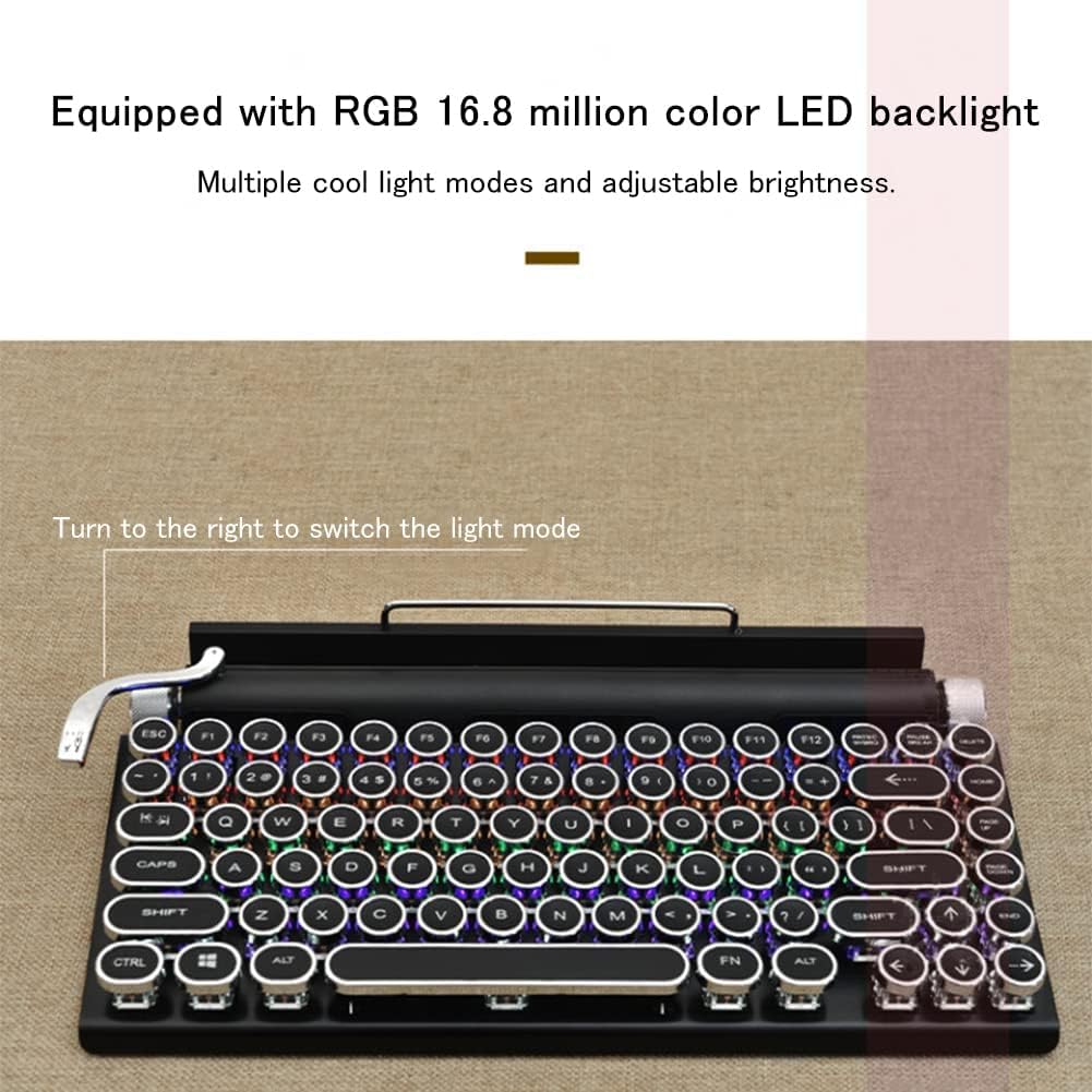Black Wireless Bluetooth Mechanical Keyboard X2794
