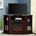 Fireplace TV Stand with Insert Fireplace, Brown Red R111