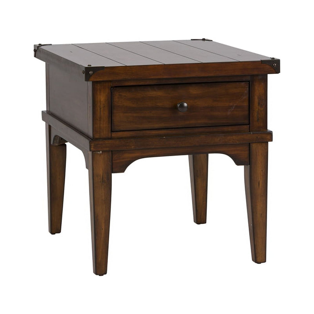 Medium Brown Wood End Table Y35602