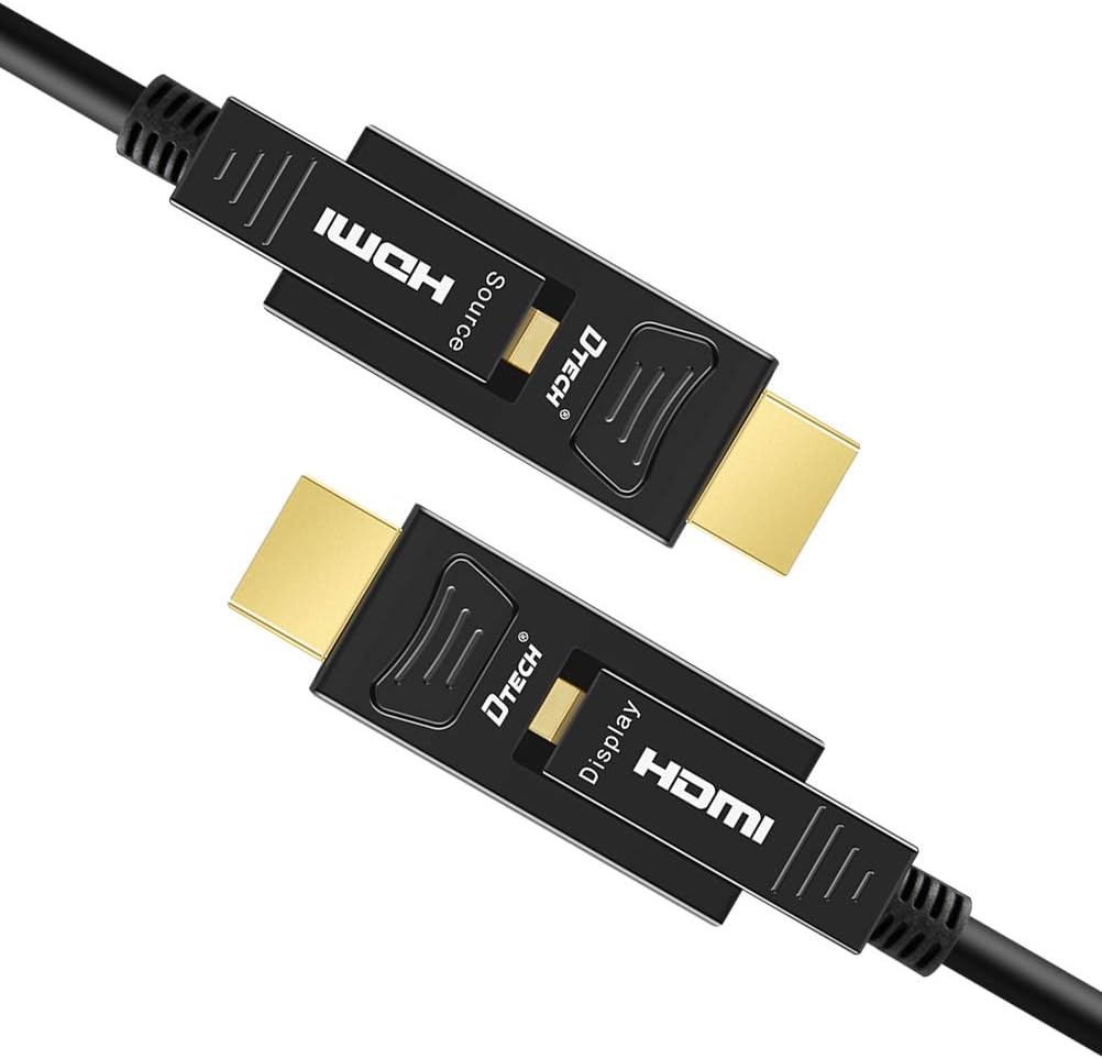 Fiber Optic HDMI Cable 200 Feet 4K 60Hz 18Gbps High Speed with Dual Connectors Micro HDMI and Standard HDMI Connector W379