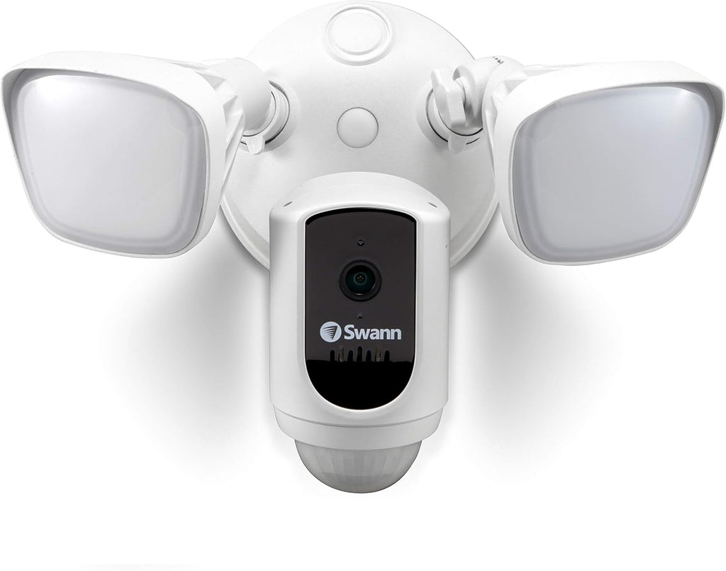 White 1080p Wi-Fi Floodlight Security Camera with Color Night Vision A874542