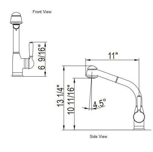 Polished Chrome Side Lever Pull-Out Kitchen Faucet P896943