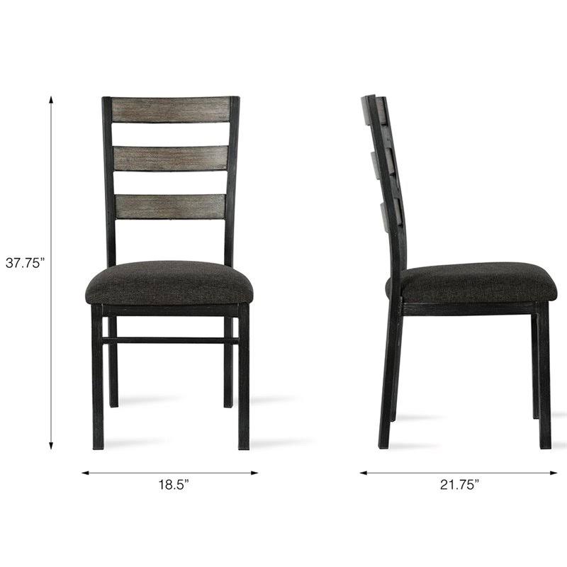 Gray Ladderback Dining Side Chair (Set of 2) C7487