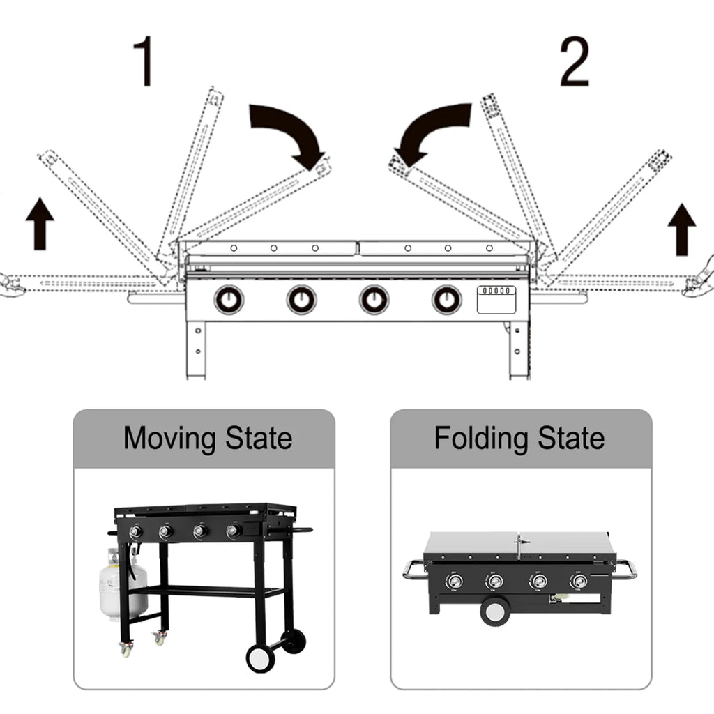 4 Burner Foldable Outdoor Propane Gas Grill L20784