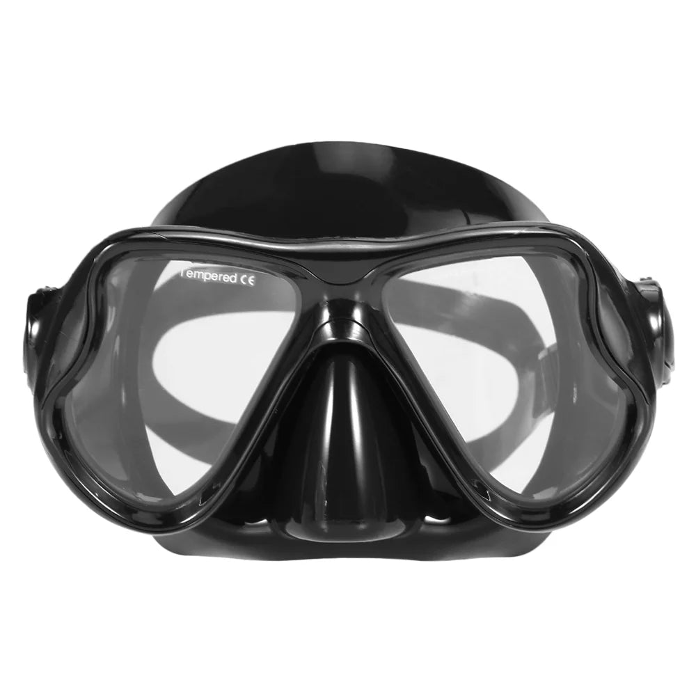 Freediving Snorkel Set with Tempered Glass Lens Goggles X421