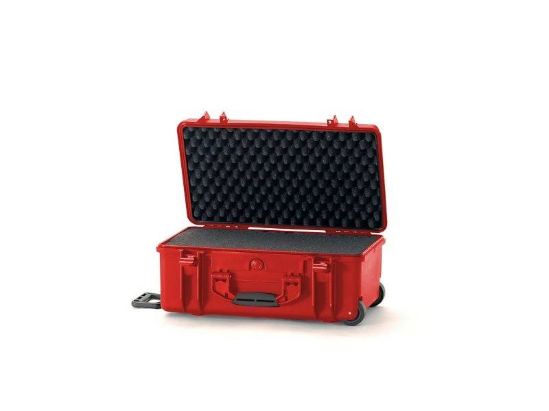 Red Wheeled Hard Case with Cubed Foam A13420