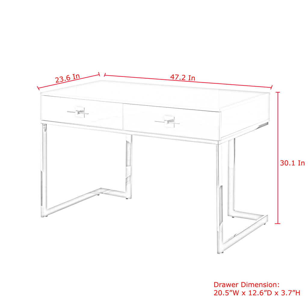 White/Gold Writing Desk H101813