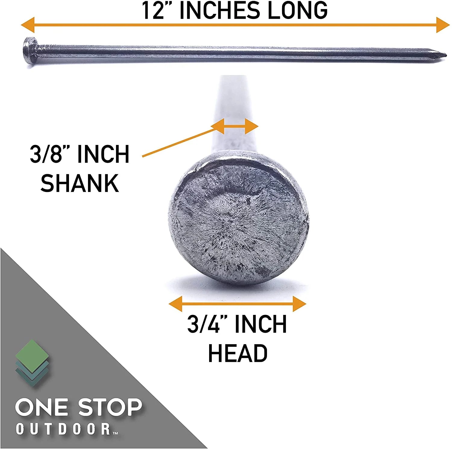 Round Metal Landscape Edging Spikes, 12-Inch Length P81794