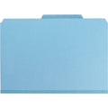 Blue Legal Size Pressboard Classification Folders with 2 Pocket Dividers, Box of 10 D8232