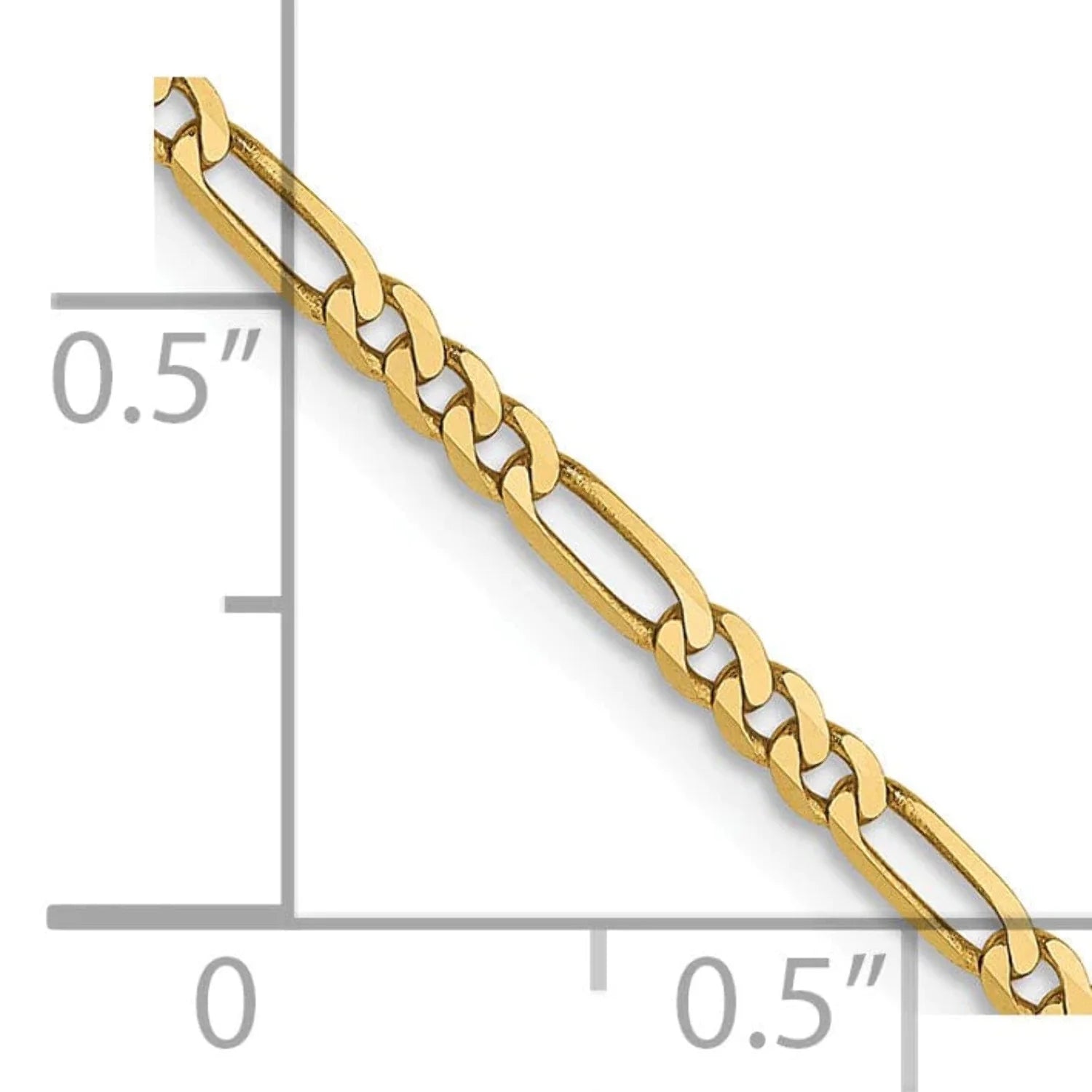 14k Yellow Gold Flat Figaro Chain V270