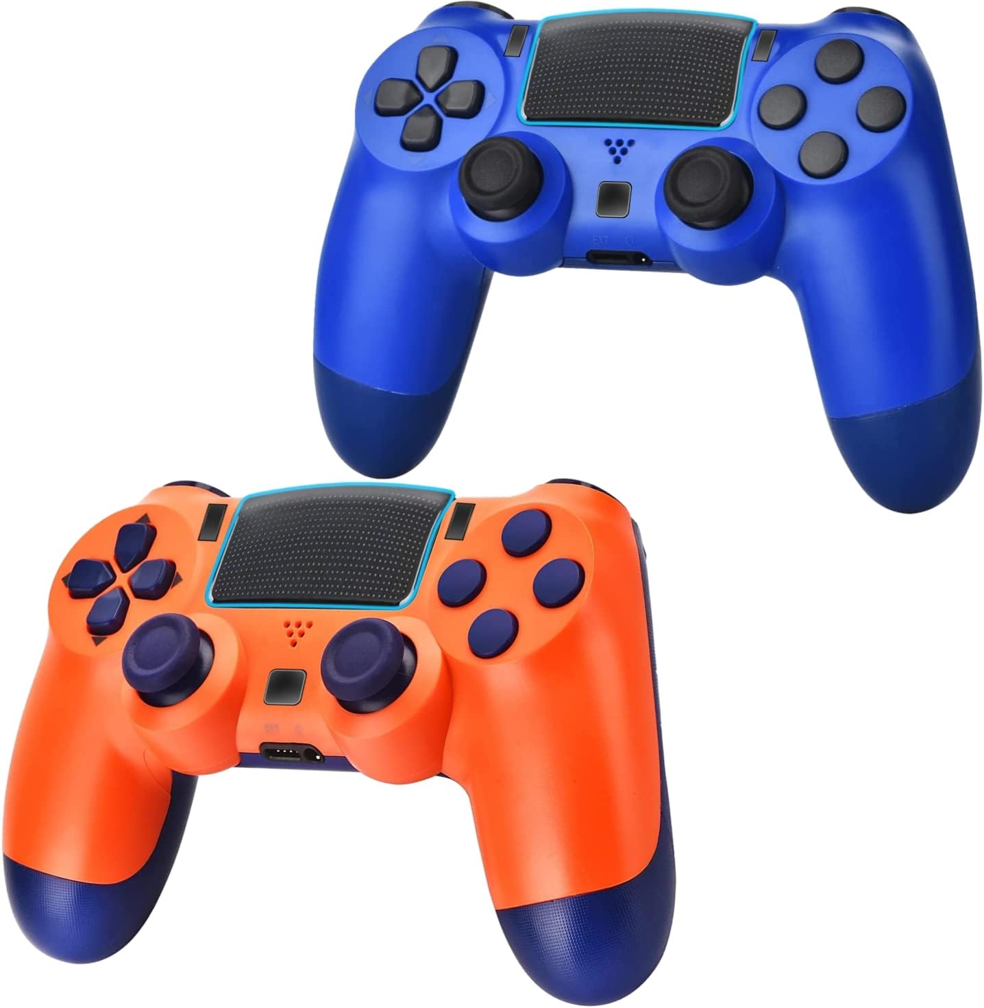 2 Pack Wireless Controller Gamepad with Charging Cable and Two Motors (Titanium Blue and Jet Black) W4050