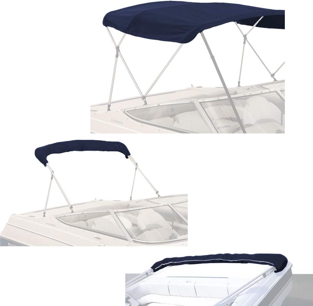 Beige 3 Bow 72 L 54-60 W Canvas Bimini Top Boat Cover E322724