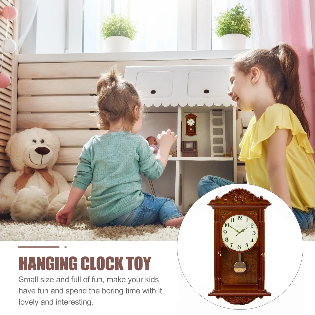 Vintage Metal Miniature Dollhouse Clock O2288