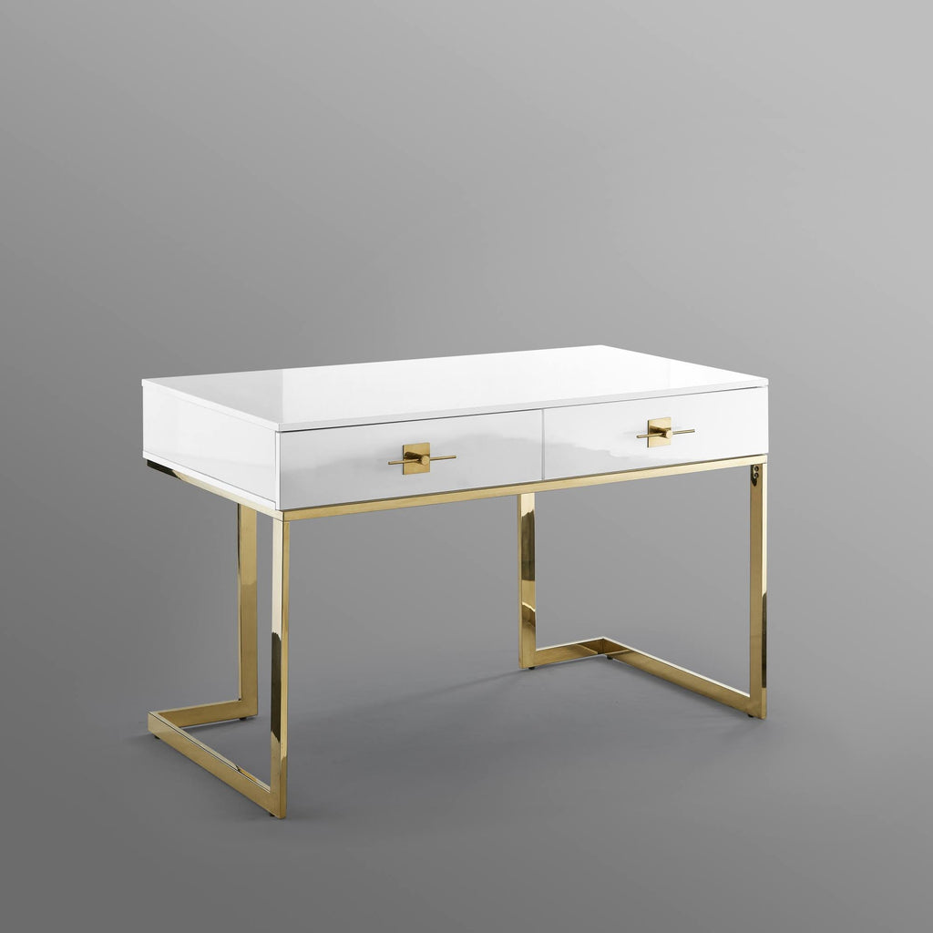 White/Gold Writing Desk H101813