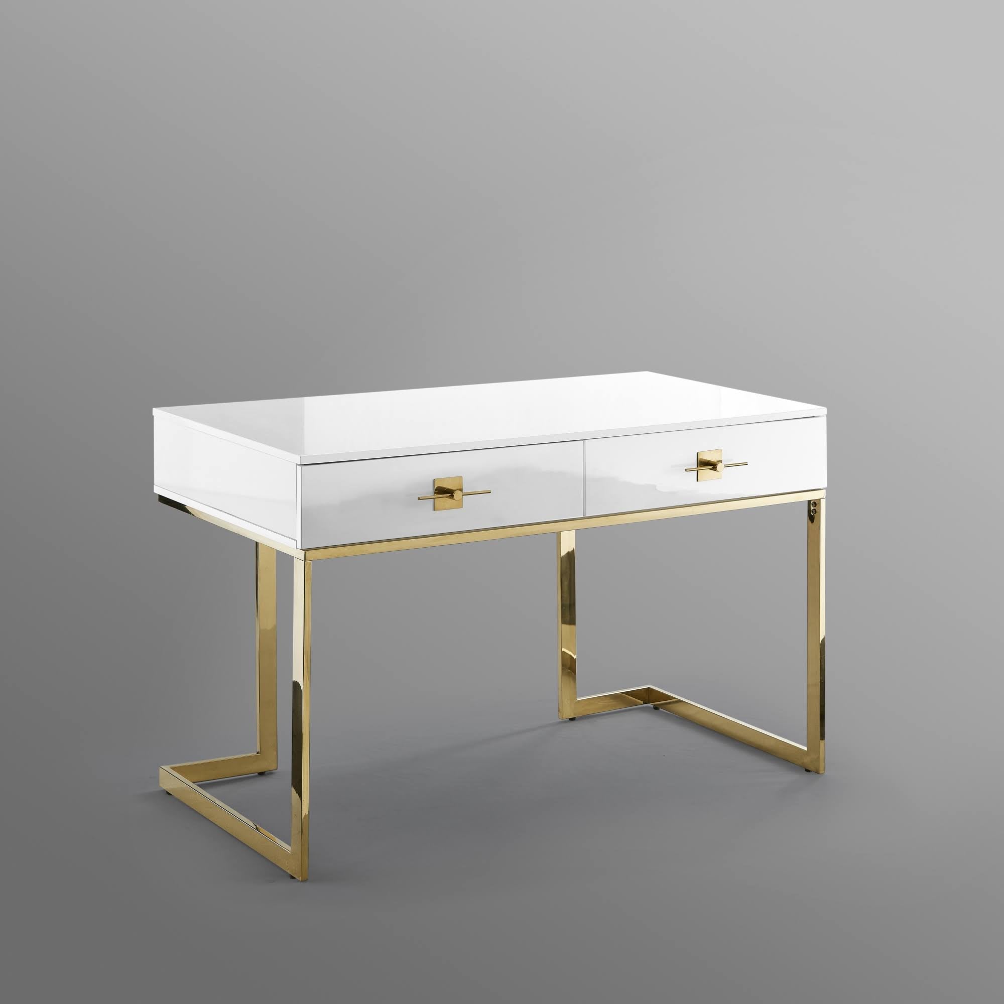 White/Gold Writing Desk H101813