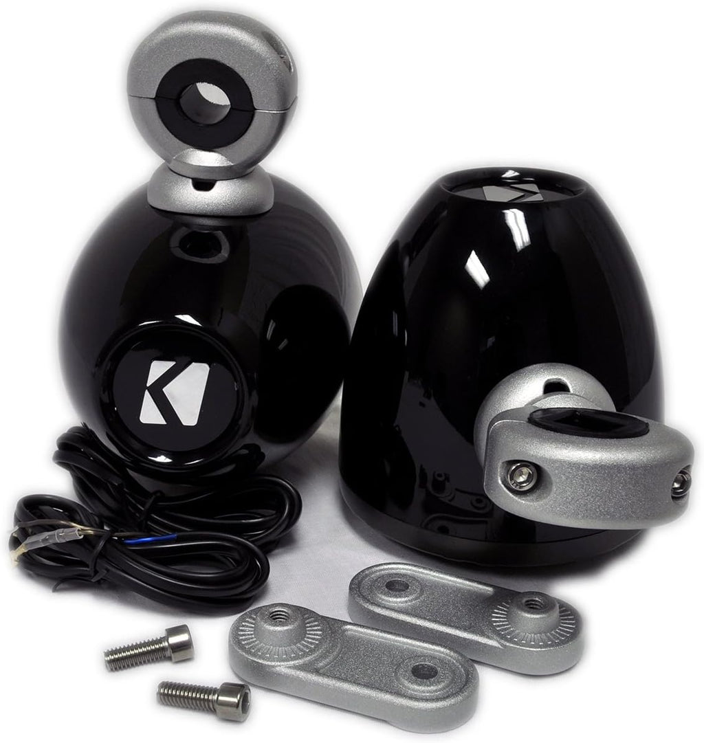 Black Mini Wake Tower Marine Enclosures Loaded 4" KM Speakers (2 ohm) U636615