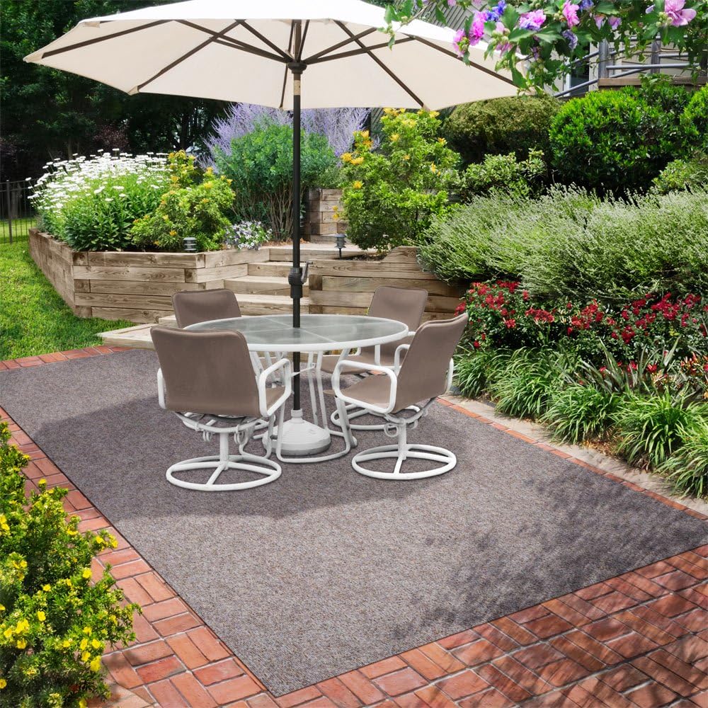 Indoor Outdoor Carpet with Rubber Marine Backing - Brown - 6 Feet x 30 Feet B75452