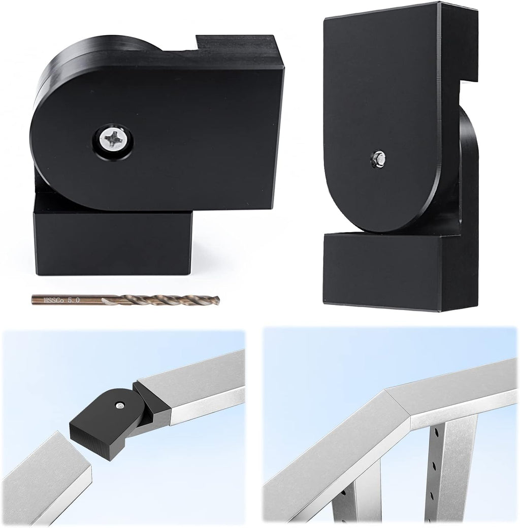 2pack Adjustable Angled Stairs Handrail Connector POM Black H89292