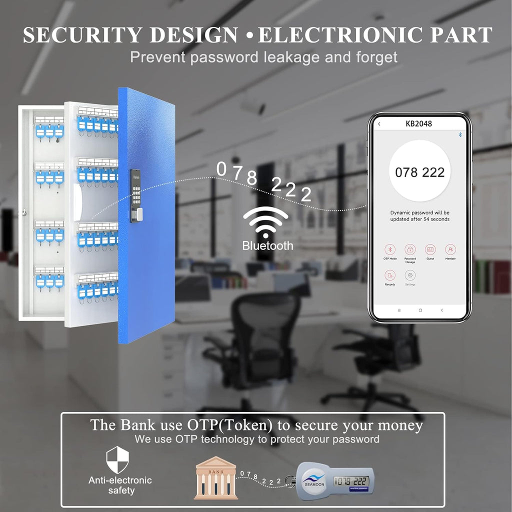 Smart Lock Key Box Wall Mount Metal Key Cabinet K593