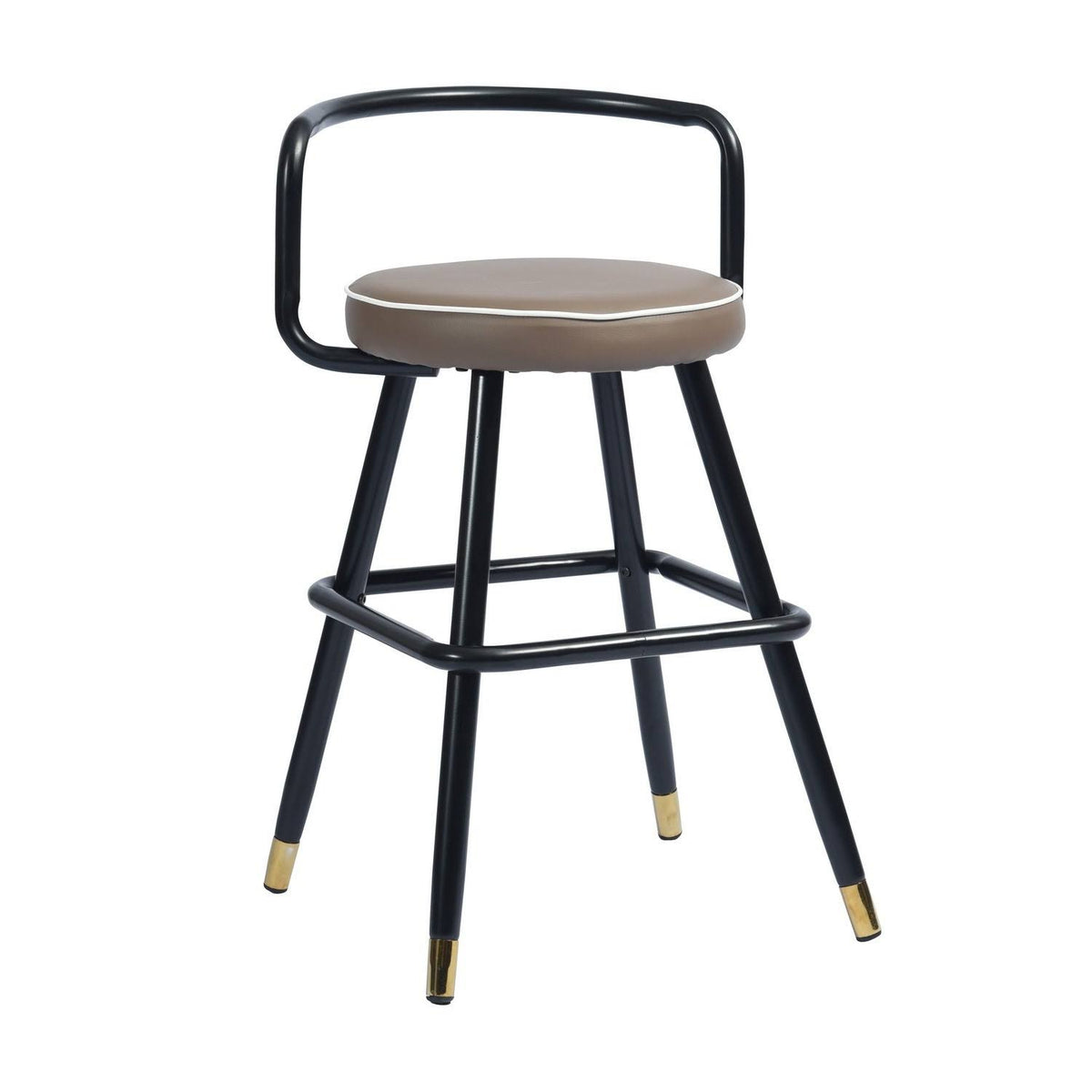 Brown Faux Leather Counter Barstool Set of 2 L8985