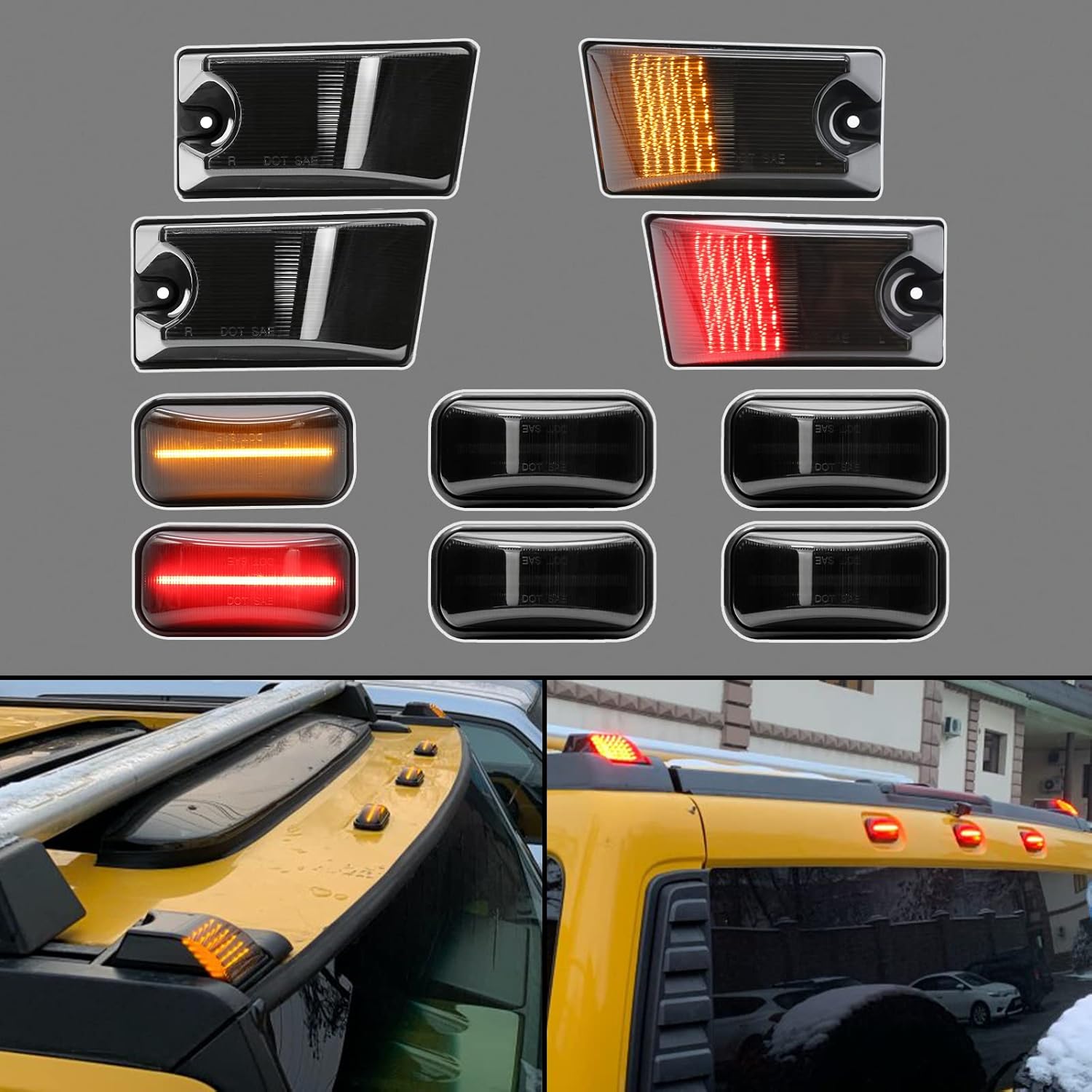 Smoke Lens LED Cab Roof Light Kit 10pcs B43223