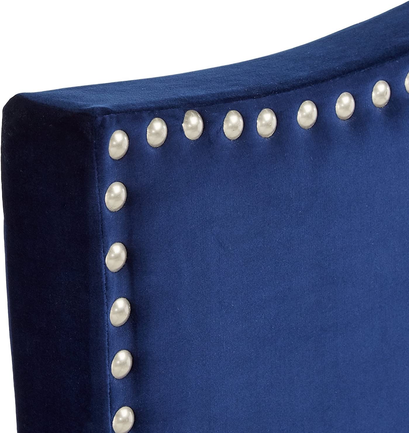 Blue Velvet King Size Upholstered Panel Bed A670764