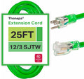 2 Pack 50 Foot Outdoor Extension Cords, 12/3 Heavy Duty Yellow Extension Cable with 3 Prong Grounded Plug O36835