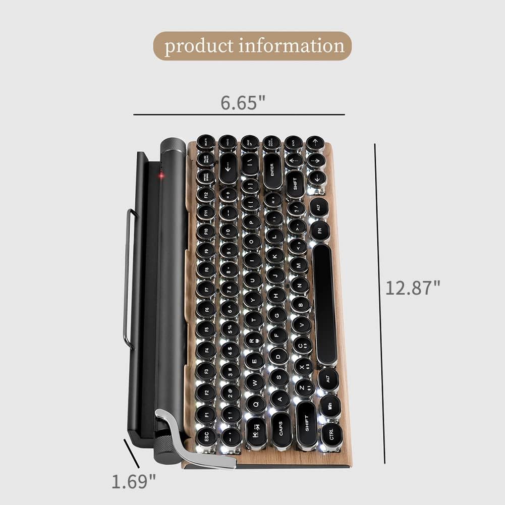 Black Wireless Bluetooth Mechanical Keyboard X2794