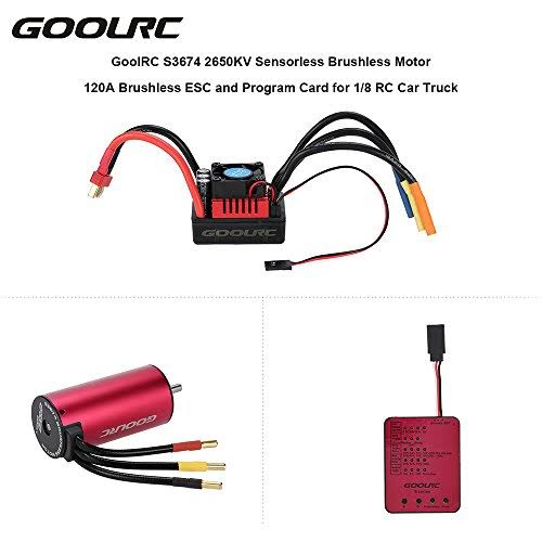 Sensorless Brushless Motor 120A Brushless ESC and Program Card Combo Set for 1/8 RC Car Truck J6743