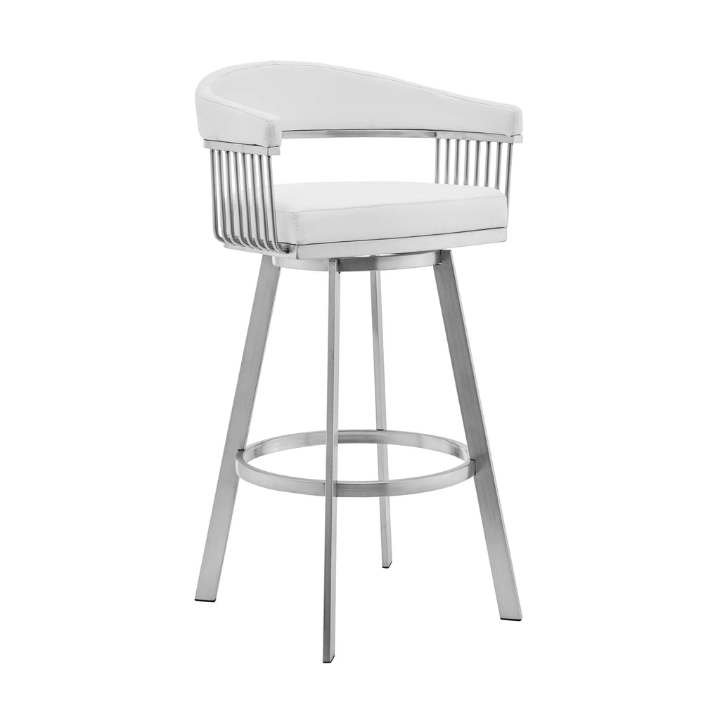 Faux Leather Swivel Bar Stool E598614