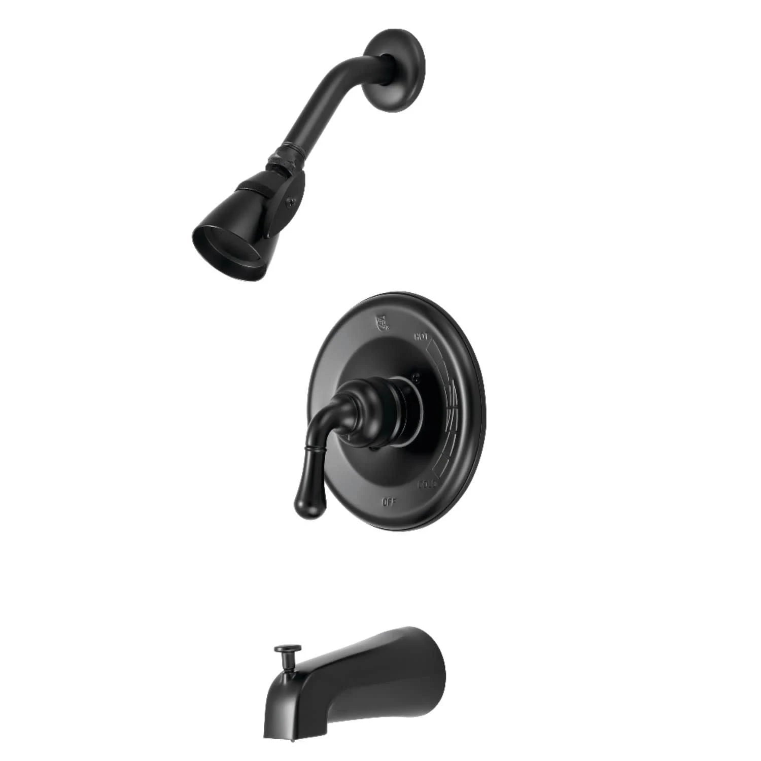 Polished Chrome/Polished Brass Tub and Shower Faucet with Single Handle D78595