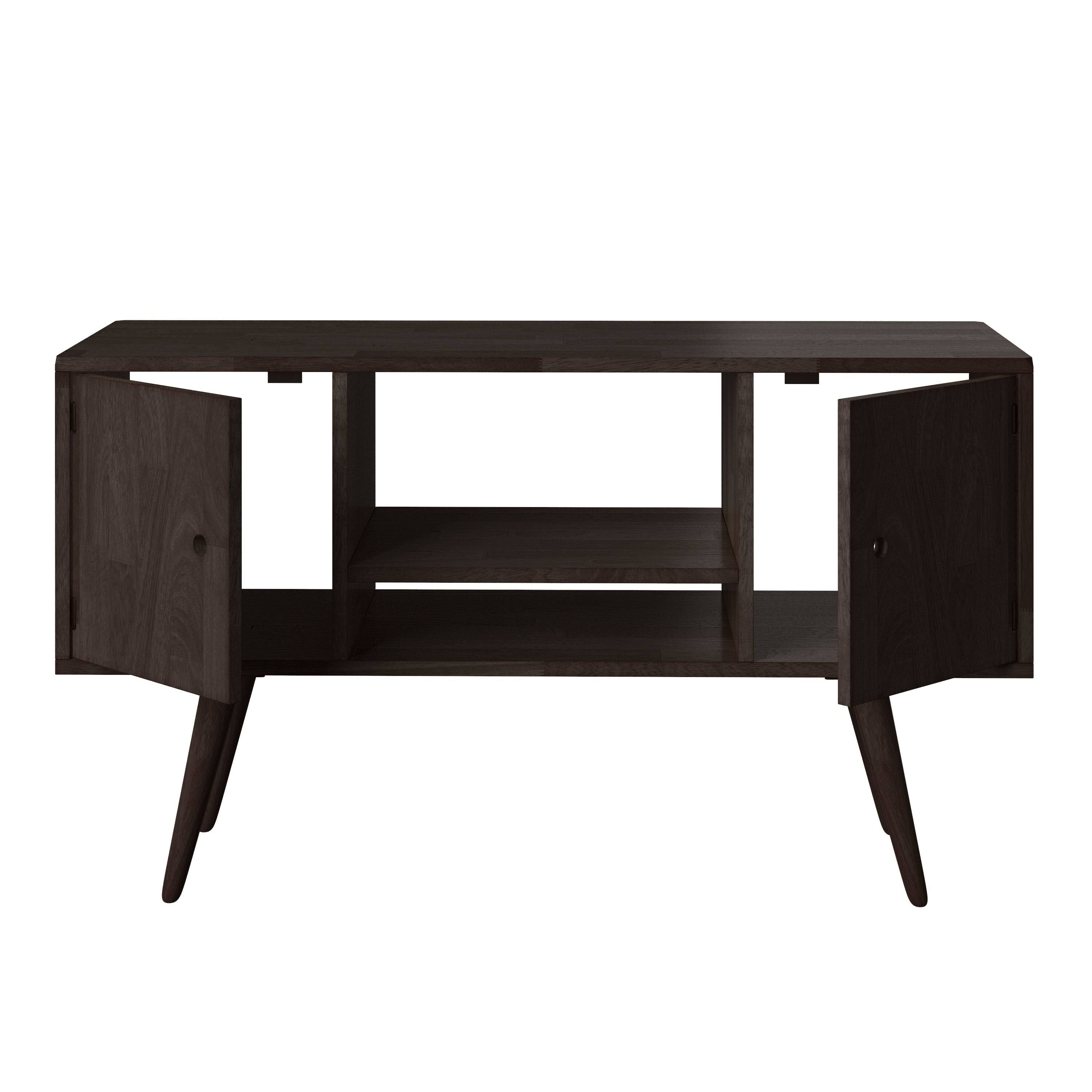 Natural Finish Wood Entertainment Cabinet with Doors A81154