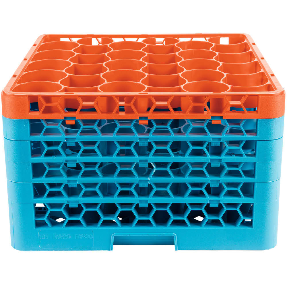Orange Color-Coded Glass Rack with 5 Extenders P68764