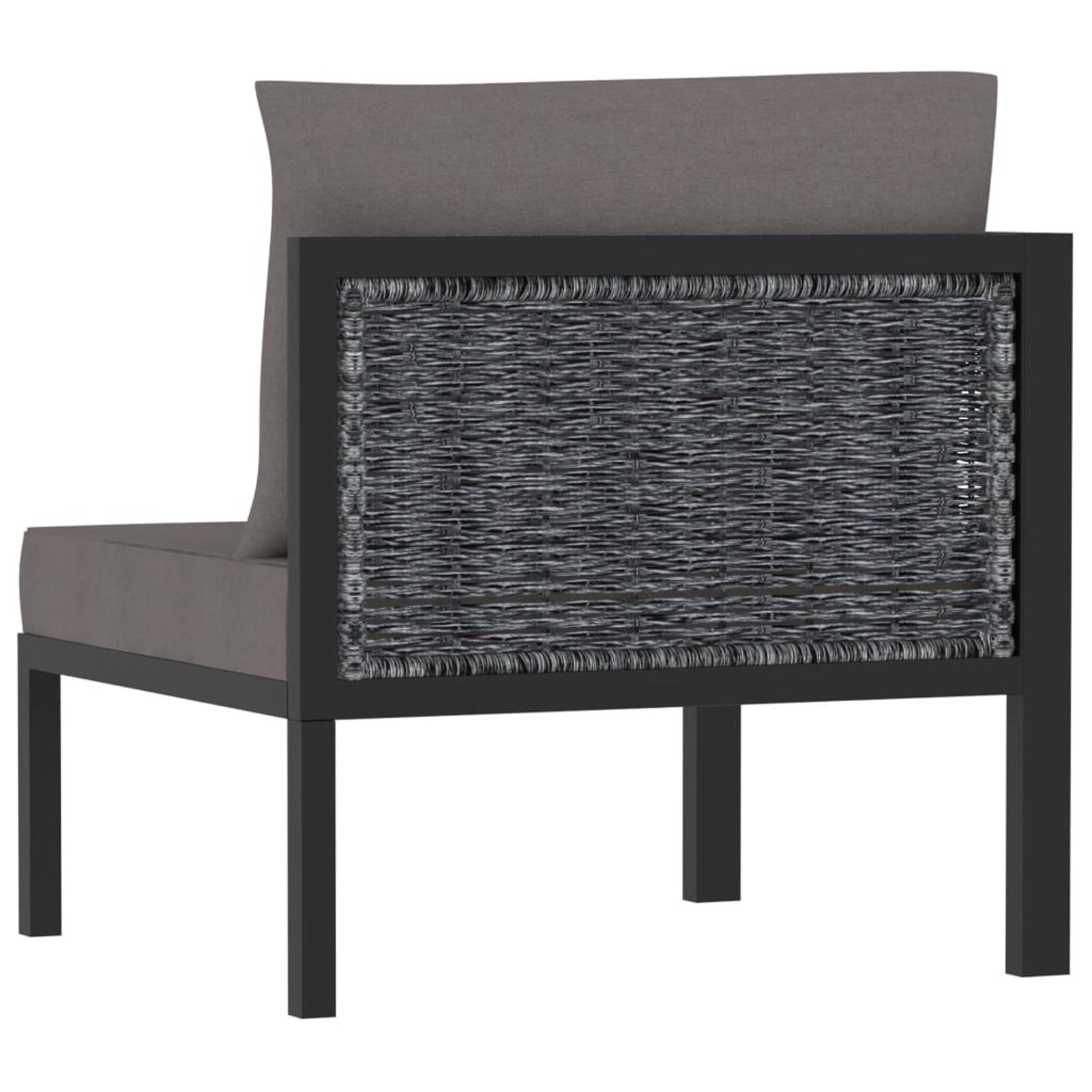 Sectional Corner Sofa with Right Armrest Poly Rattan Anthracite Patio Lounge Sofa O889