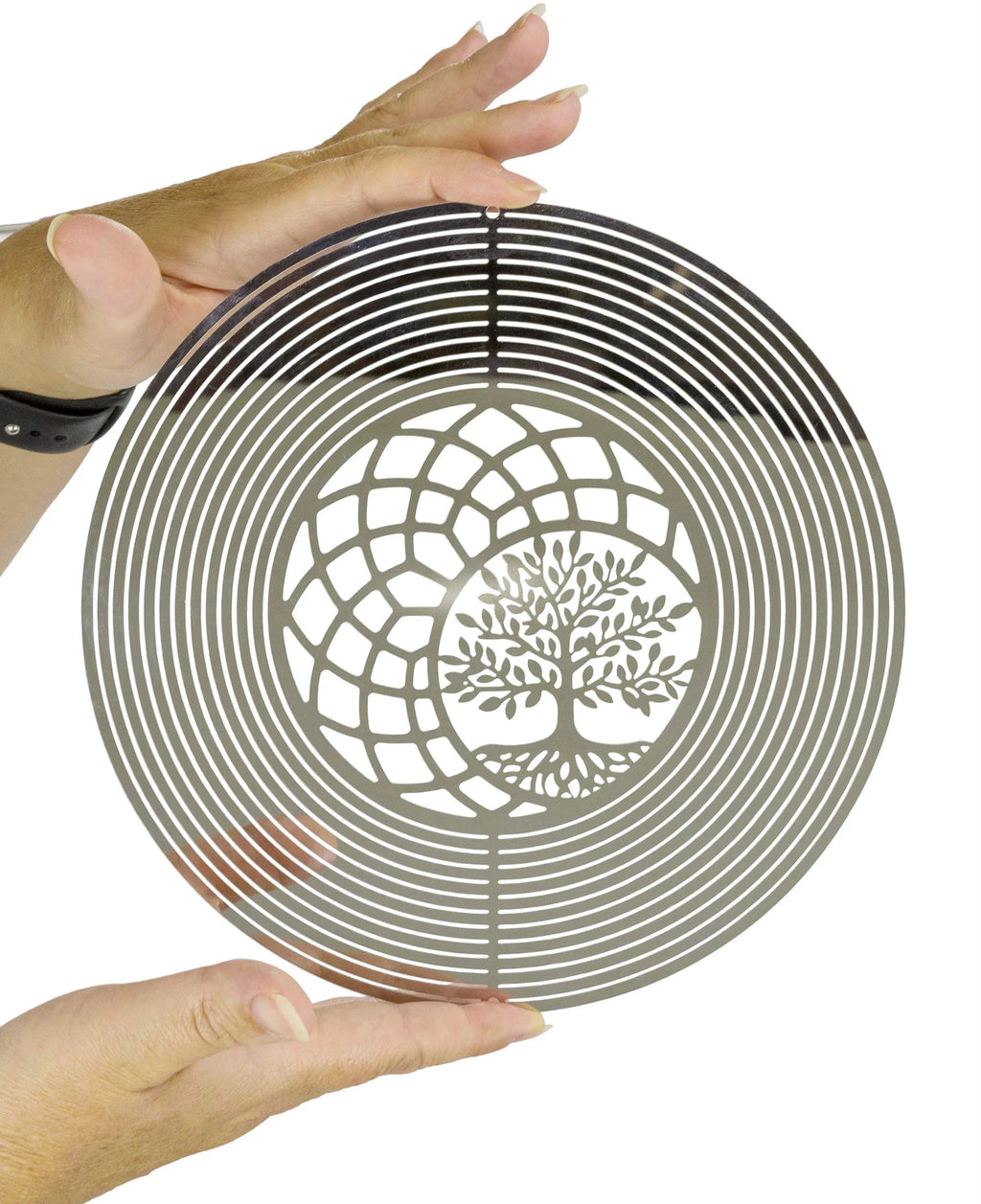 Tree of Life Dreamcatcher Kinetic Wind Spinner Outdoor Metal Hanging Spinners Large 3D Garden Art Wind Sculpture S3506