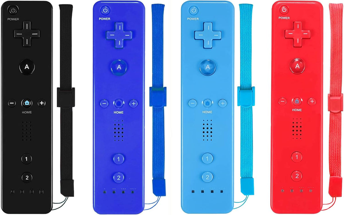 4 Pack Wireless Controller for Wii and Wii U with Silicone Case and Wrist Strap I772060
