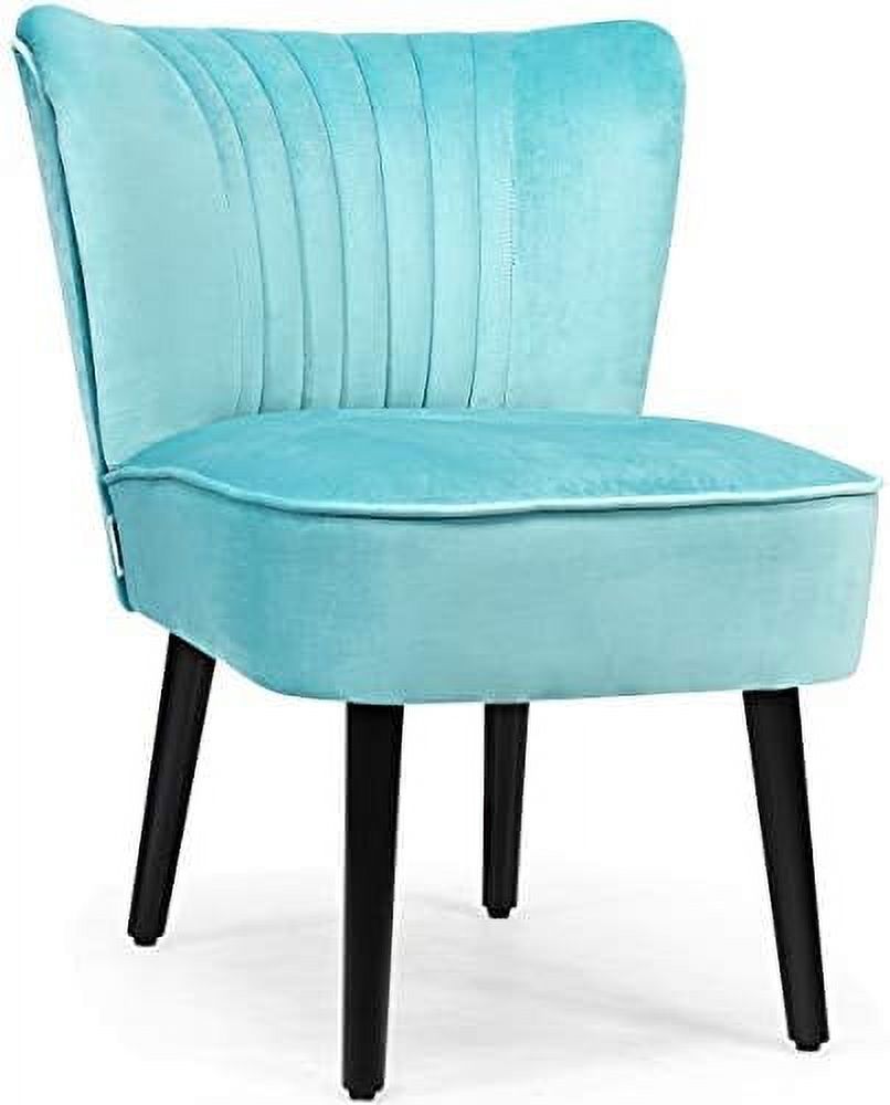 Velvet Accent Chair Set of 2 Armless Curved Backrest Padded Seat C269