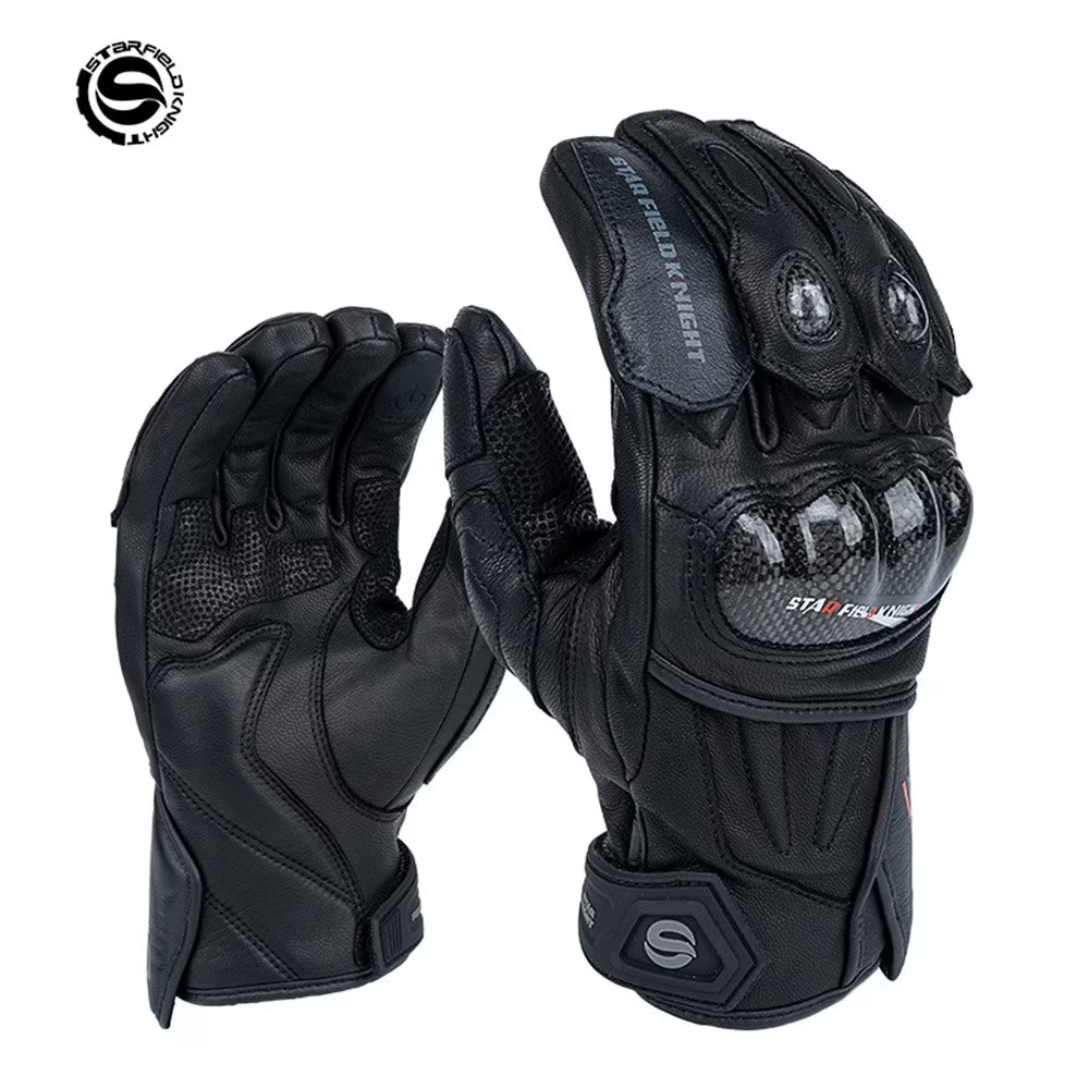 Vintage Leather Touchscreen Motorcycle Gloves I661649
