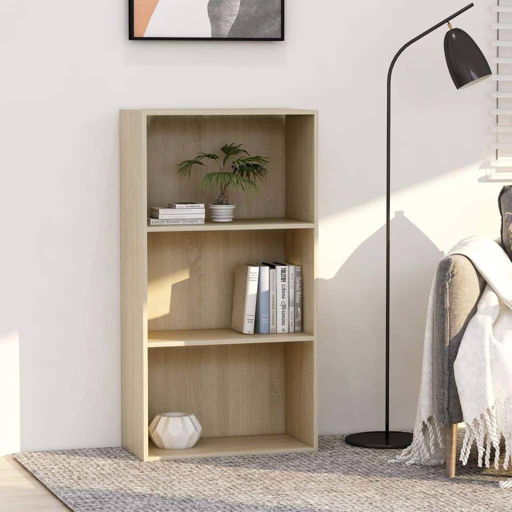 Sonoma Oak 3-Tier Book Cabinet Chipboard B370