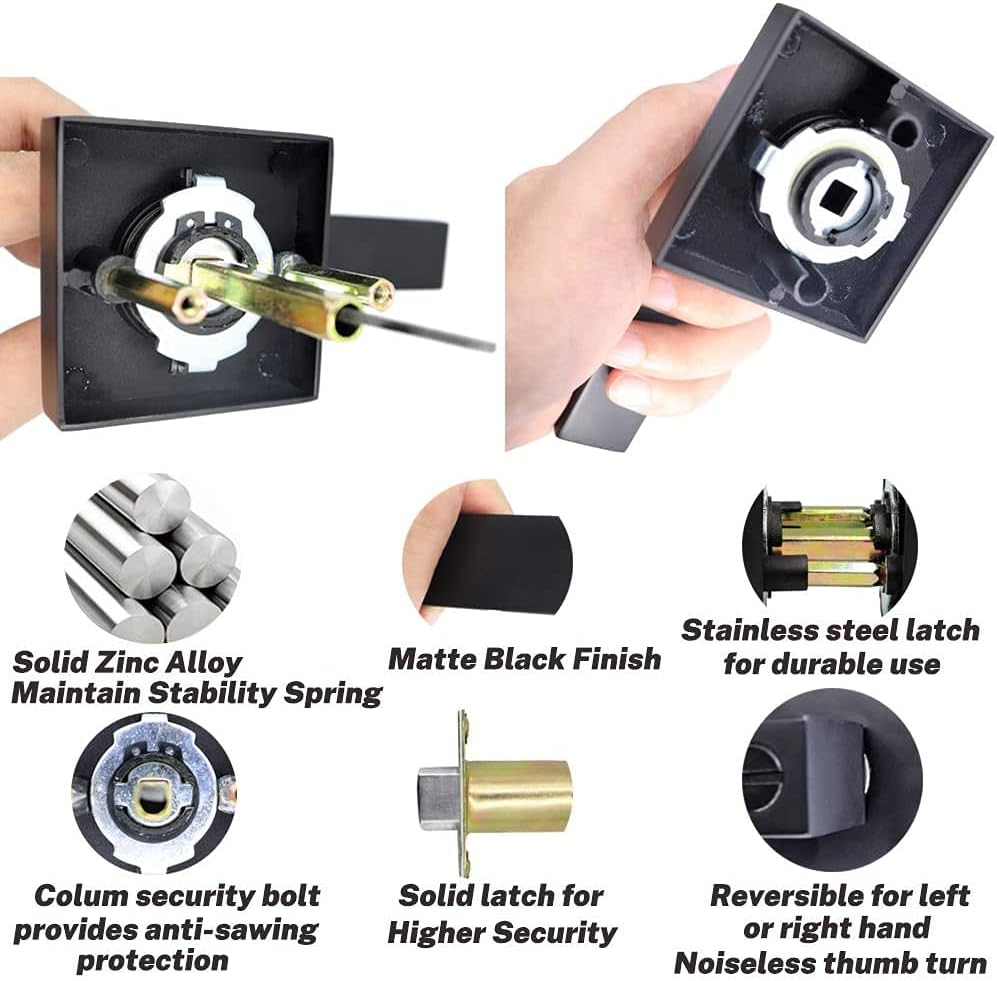 Matte Black Locking Door Lever Handle Set (3 Pack) G3328