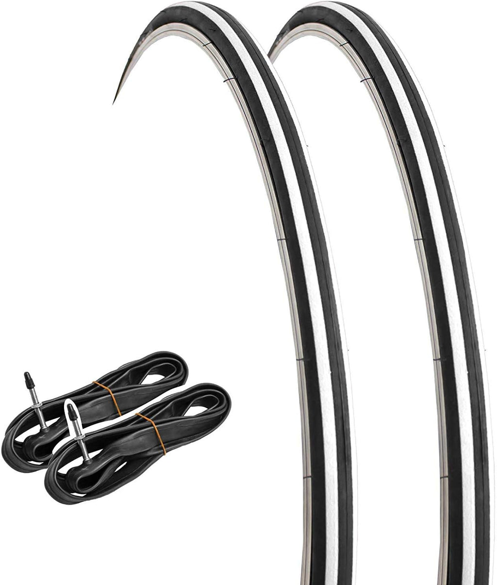 Road Bike Slick Tire 700×23C 2 Tires + 2 Tubes Set M4415