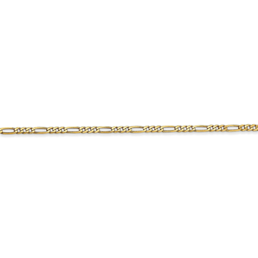 14k Yellow Gold Flat Figaro Chain V270