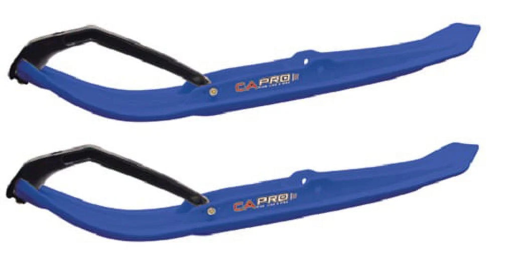 Blue MTX Snowmobile Skis with 4" Round Bars Complete Kit N5680