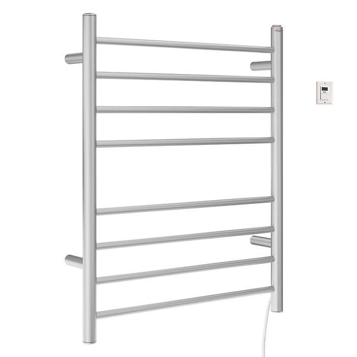 Dual 8-Bar Hardwired and Plug-In Towel Warmer in Brushed Stainless Steel J9011
