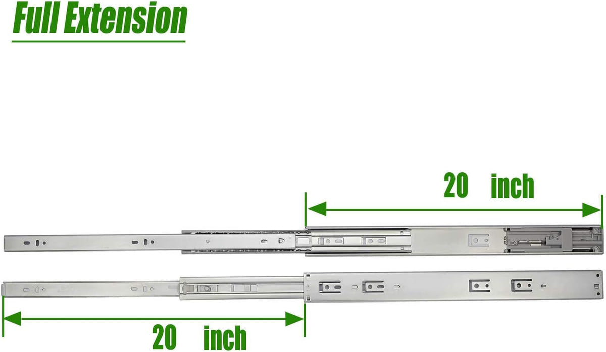 20 Inch 5 Pairs Soft Close Drawer Slides V3807