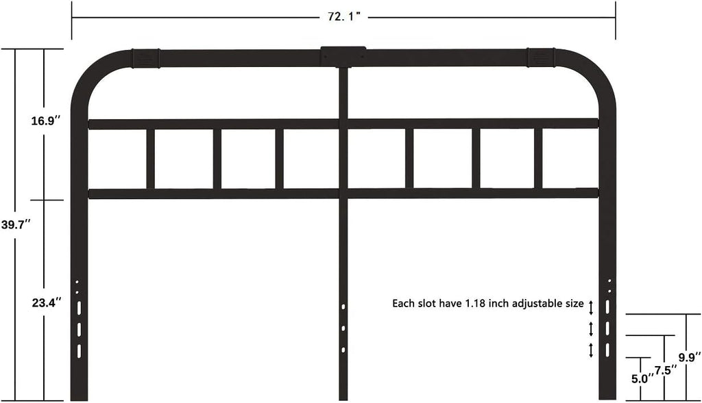 Black Metal California King Headboard L287715