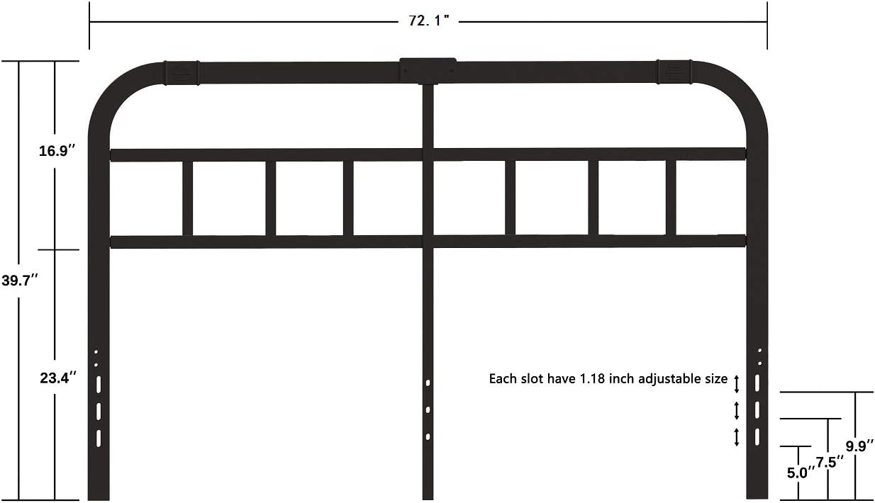 Black Metal California King Headboard L287715