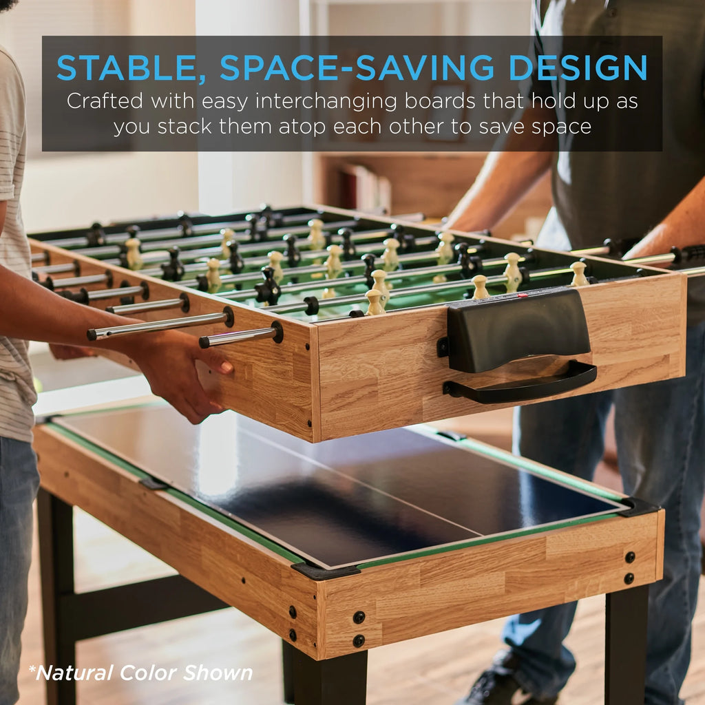 10-in-1 Combo Game Table Set with Hockey, Foosball, Pool, Shuffleboard, Ping Pong P554