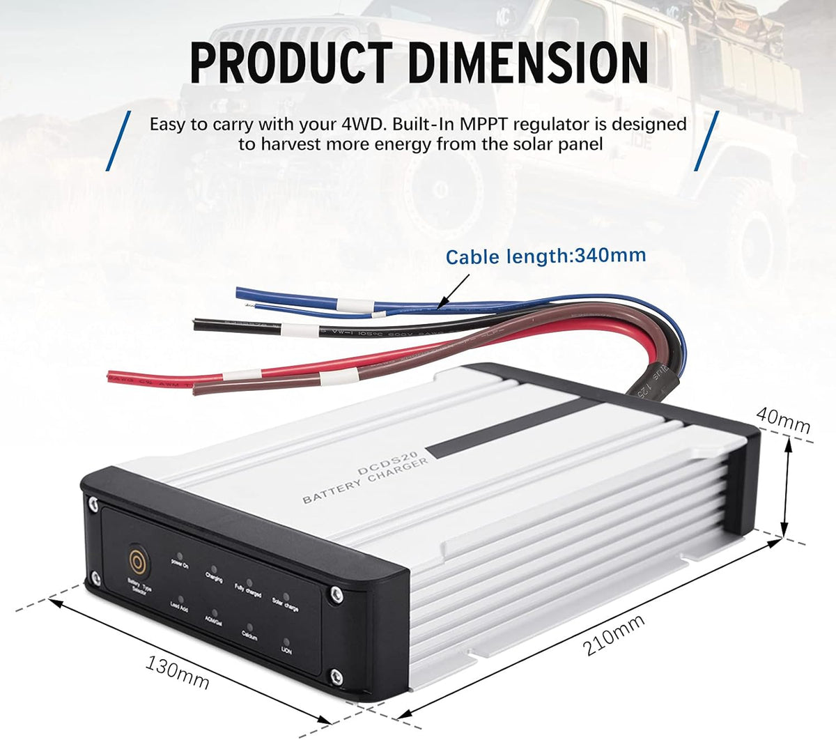 12V 20A DC to DC On-Board Battery Charger for AGM, Gel, Calcium, LiFePO4, VRLA Battery, Pack of 2 U56105